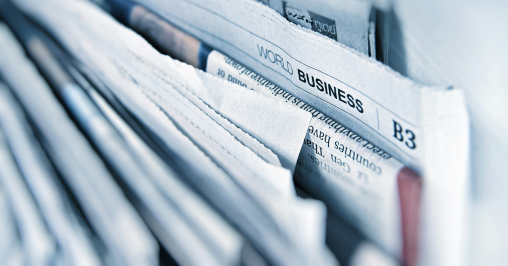 A stack of newspapers